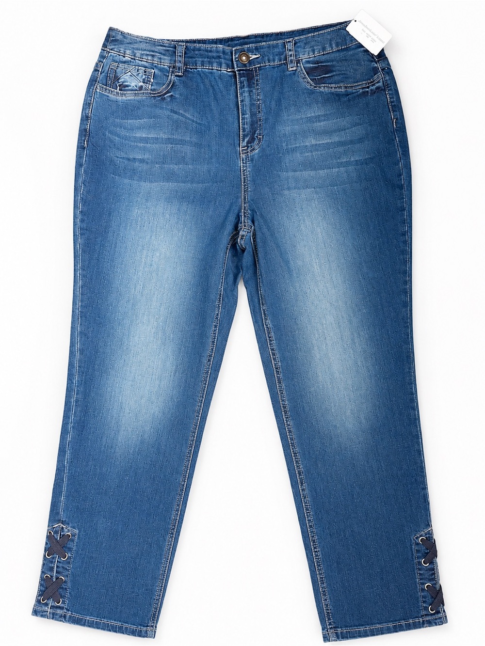 Christopher & Banks CJ Banks Jeans Size 12 NWT Lace Up Grommet Straight Leg